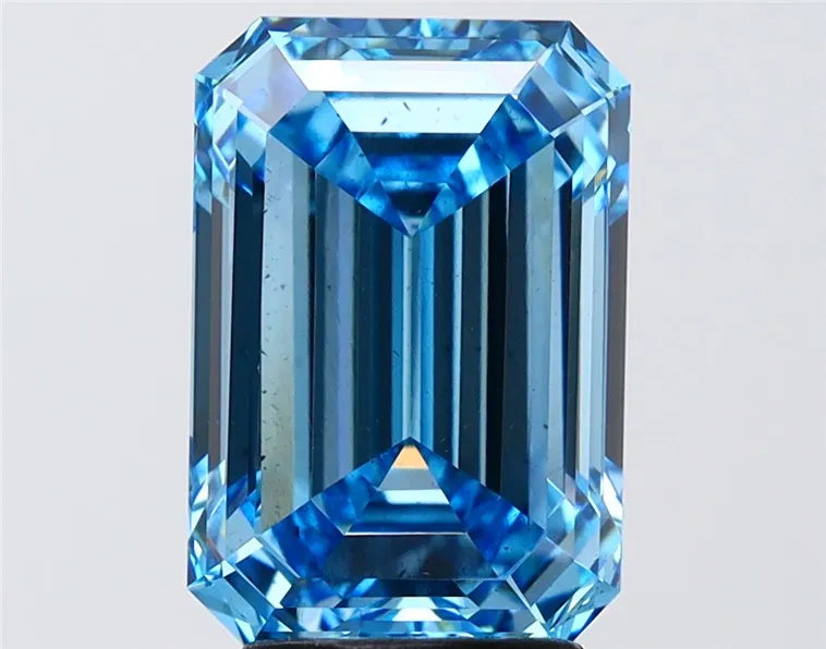 4.20ct Emerald Lab Grown Diamond (Colour Fancy Vivid Blue, Clarity VS2, IGI Certified)