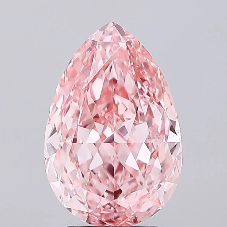 4.20ct Pear Lab Grown Diamond (Colour Fancy Vivid Pink, Clarity VS1, IGI Certified)