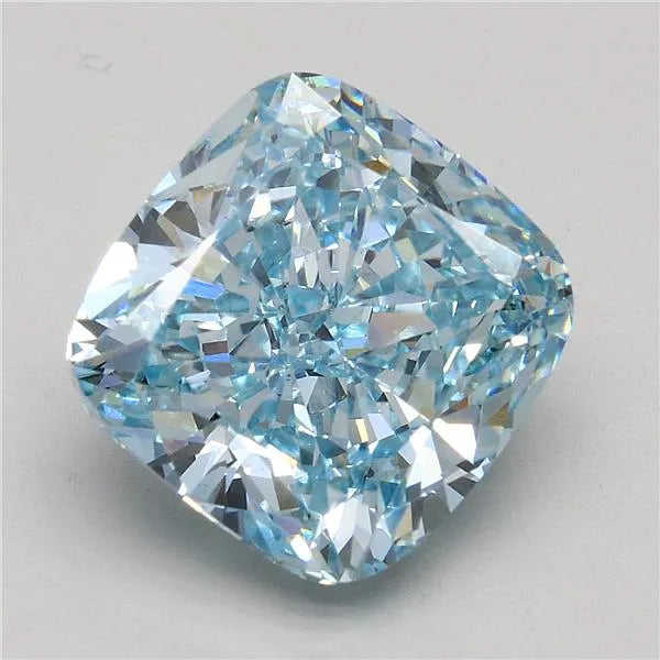 4.21ct Cushion brilliant Lab Grown Diamond (Colour Fancy Intense Greenish Blue, Clarity VS2, IGI Certified)
