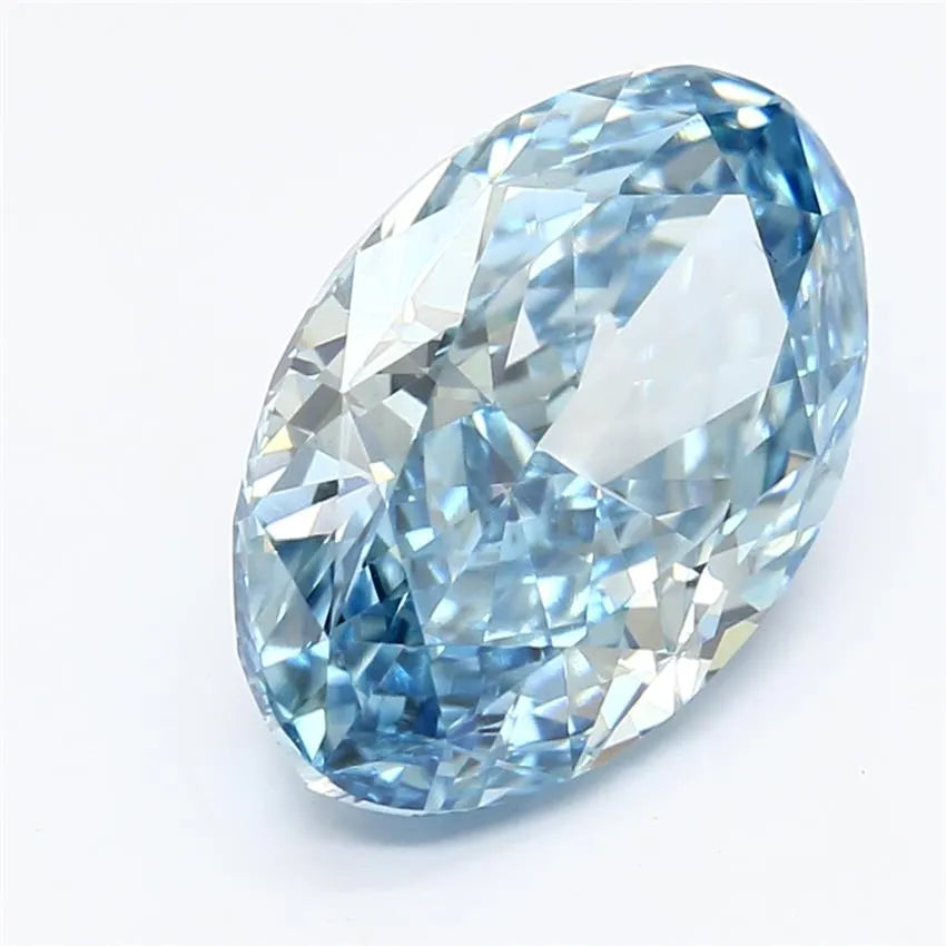 4.21ct Oval Lab Grown Diamond (Colour Fancy Vivid Blue, Clarity VS1, IGI Certified)