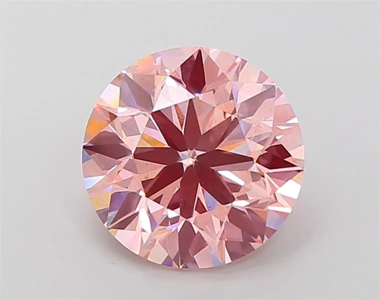 4.22ct Round Lab Grown Diamond (Colour Fancy Vivid Pink, Clarity SI1, Cut VG, IGI Certified)