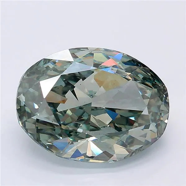 4.24ct Oval Lab Grown Diamond (Colour Fancy Green, Clarity VS2, IGI Certified)