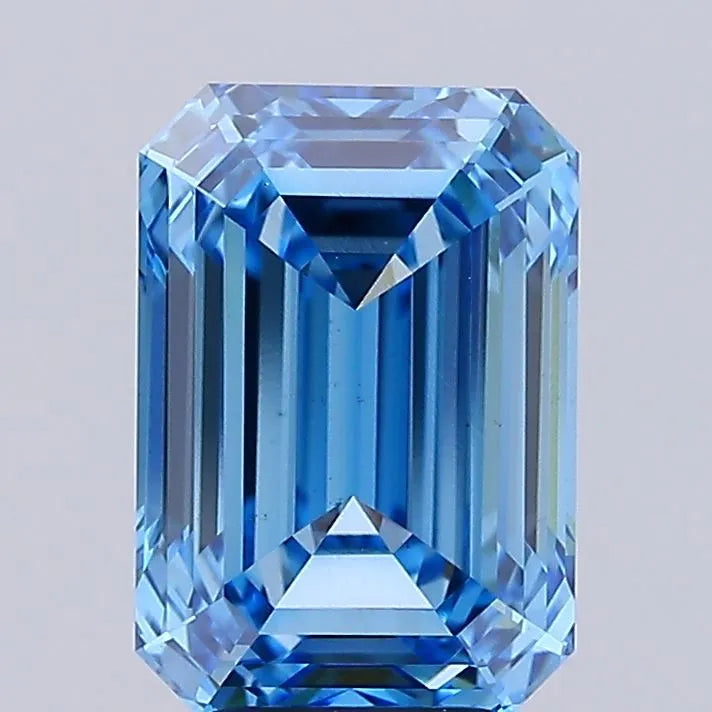 4.29ct Emerald Lab Grown Diamond (Colour Fancy Vivid Blue, Clarity VS1, IGI Certified)
