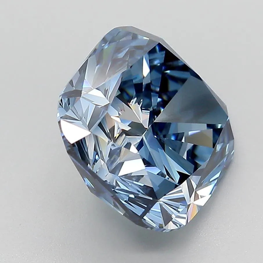4.30ct Cushion modified Lab Grown Diamond (Colour Fancy Dark Blue, Clarity VS2, IGI Certified)