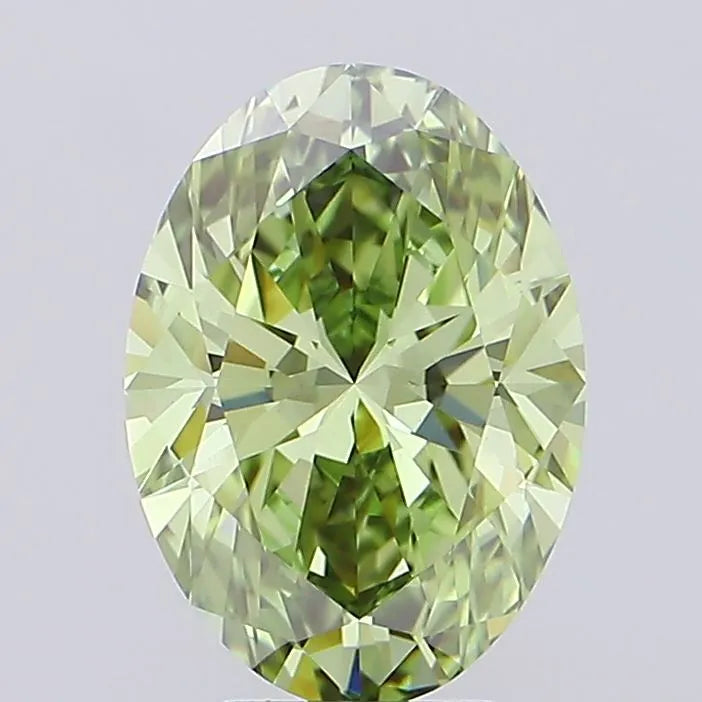 4.32ct Oval Lab Grown Diamond (Colour Fancy Vivid Green, Clarity VVS2, IGI Certified)