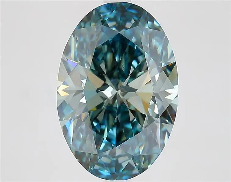 4.38ct Oval Lab Grown Diamond (Colour Fancy Vivid Blue, Clarity VS1, IGI Certified)