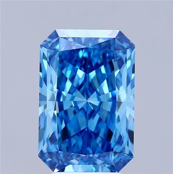 4.39ct Radiant Lab Grown Diamond (Colour Fancy Vivid Blue, Clarity VS1, IGI Certified)