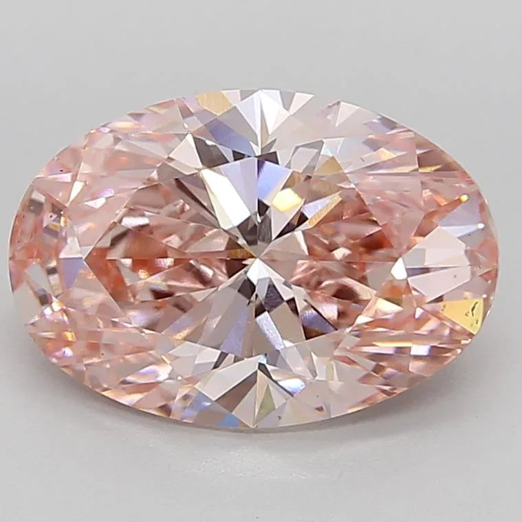 4.50ct Oval Lab Grown Diamond (Colour Fancy Vivid Pink, Clarity VVS2, IGI Certified)