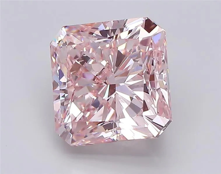 4.50ct Square radiant Lab Grown Diamond (Colour Fancy Intense Pink, Clarity VS1, IGI Certified)