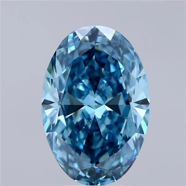 4.51ct Oval Lab Grown Diamond (Colour Fancy Vivid Blue, Clarity VS1, IGI Certified)
