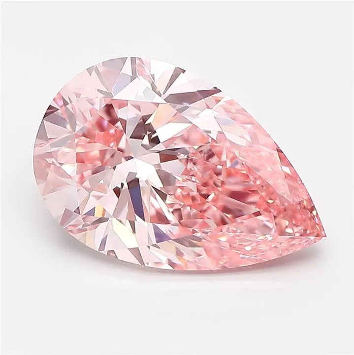 4.51ct Pear Lab Grown Diamond (Colour Fancy Vivid Pink, Clarity VS1, IGI Certified)