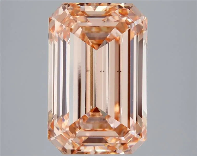 4.52ct Emerald Lab Grown Diamond (Colour Fancy Intense Pinkish Orange, Clarity VS1, IGI Certified)