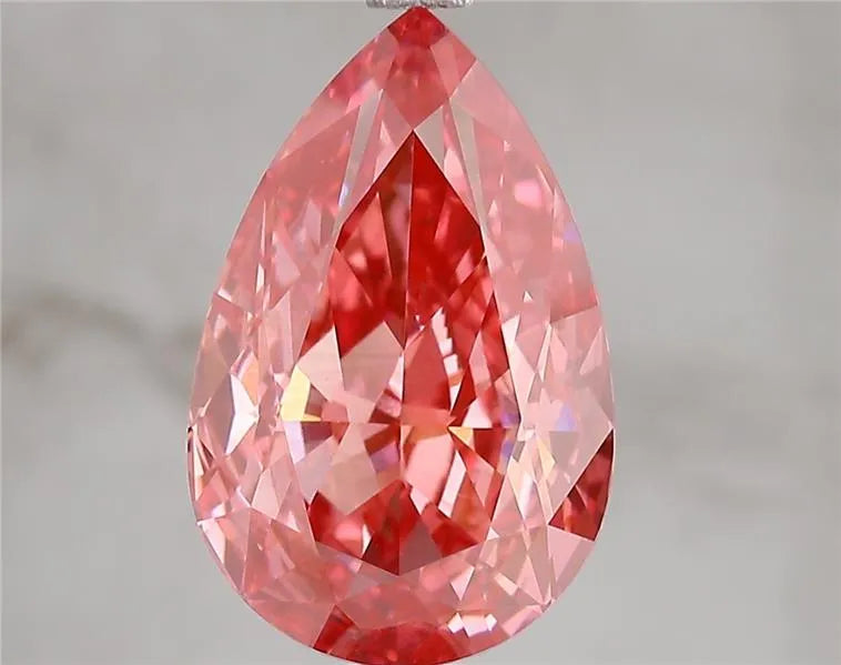 4.54ct Pear Lab Grown Diamond (Colour Fancy Vivid Pink, Clarity VS2, IGI Certified)