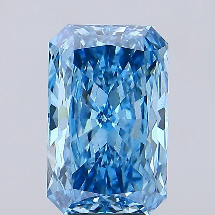 4.54ct Radiant Lab Grown Diamond (Colour Fancy Vivid Blue, Clarity VS2, IGI Certified)