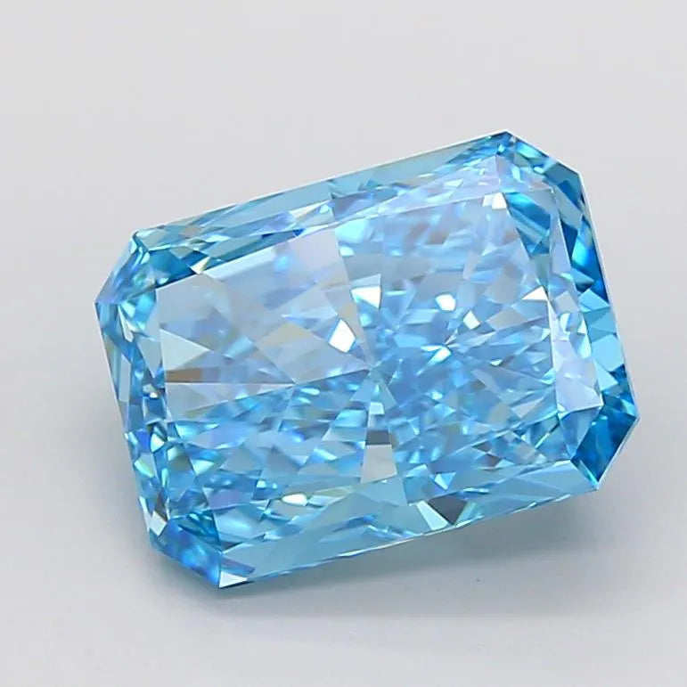 4.54ct Radiant Lab Grown Diamond (Colour Fancy Vivid Blue, Clarity VVS2, IGI Certified)
