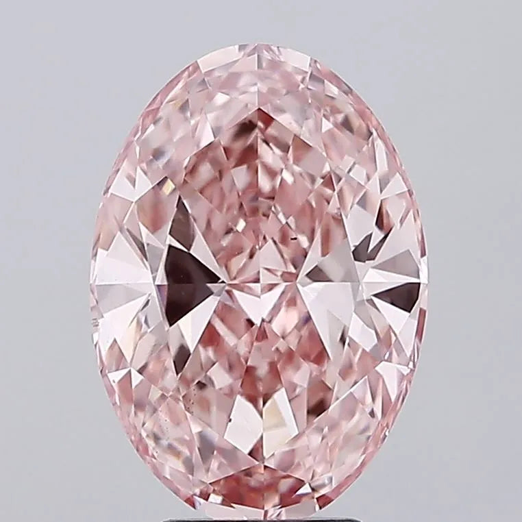 4.55ct Oval Lab Grown Diamond (Colour Fancy Vivid Pink, Clarity VS2, IGI Certified)