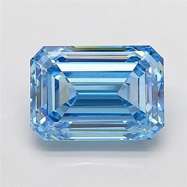 4.59ct Emerald Lab Grown Diamond (Colour Fancy Vivid Blue, Clarity VS2, IGI Certified)