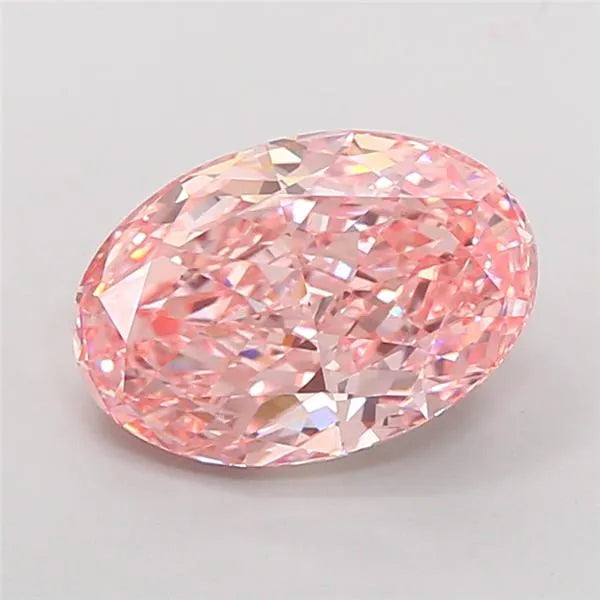 4.59ct Oval Lab Grown Diamond (Colour Fancy Vivid Pink, Clarity VS1, IGI Certified)