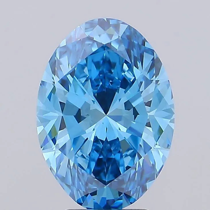 4.60ct Oval Lab Grown Diamond (Colour Fancy Vivid Blue, Clarity VS1, IGI Certified)