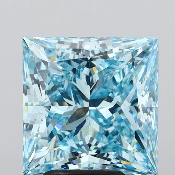 4.69ct Princess Lab Grown Diamond (Colour Fancy Vivid Blue, Clarity VVS2, IGI Certified)