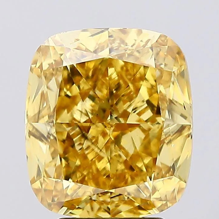 4.72ct Cushion modified Lab Grown Diamond (Colour Fancy Vivid Yellow, Clarity VS2, IGI Certified)