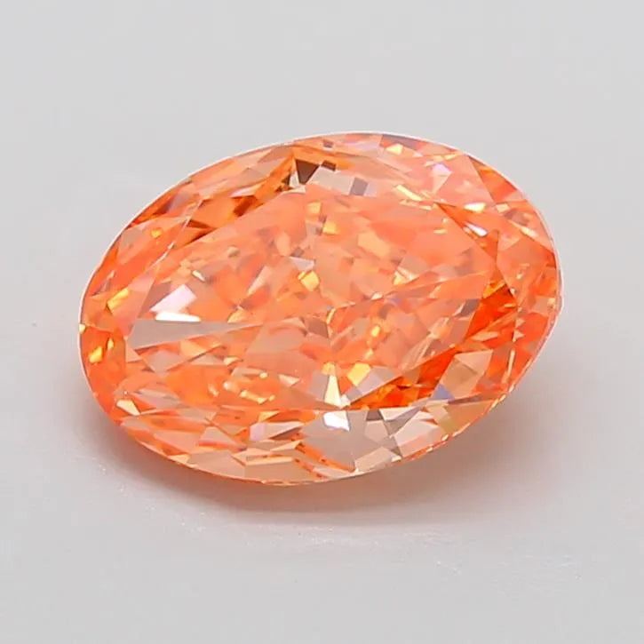 4.72ct Oval Lab Grown Diamond (Colour Fancy Vivid Pink Orange, Clarity VVS2, IGI Certified)
