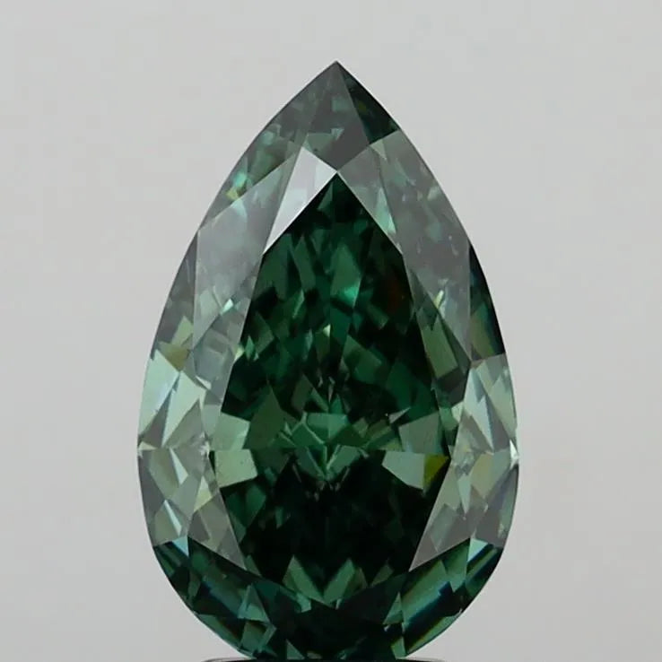 4.80ct Pear Lab Grown Diamond (Colour Fancy Vivid Green, Clarity VS1, IGI Certified)
