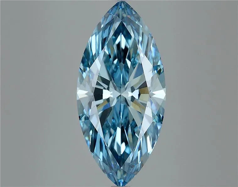 4.81ct Marquise Lab Grown Diamond (Colour Fancy Vivid Blue, Clarity VVS2, IGI Certified)