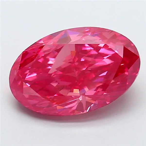 4.83ct Oval Lab Grown Diamond (Colour Fancy Vivid Pink, Clarity VS2, IGI Certified)