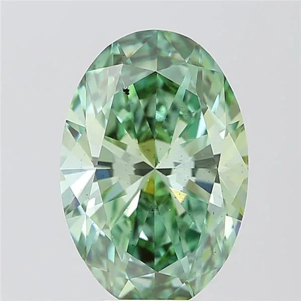 4.94ct Oval Lab Grown Diamond (Colour Fancy Vivid Green, Clarity SI1, IGI Certified)
