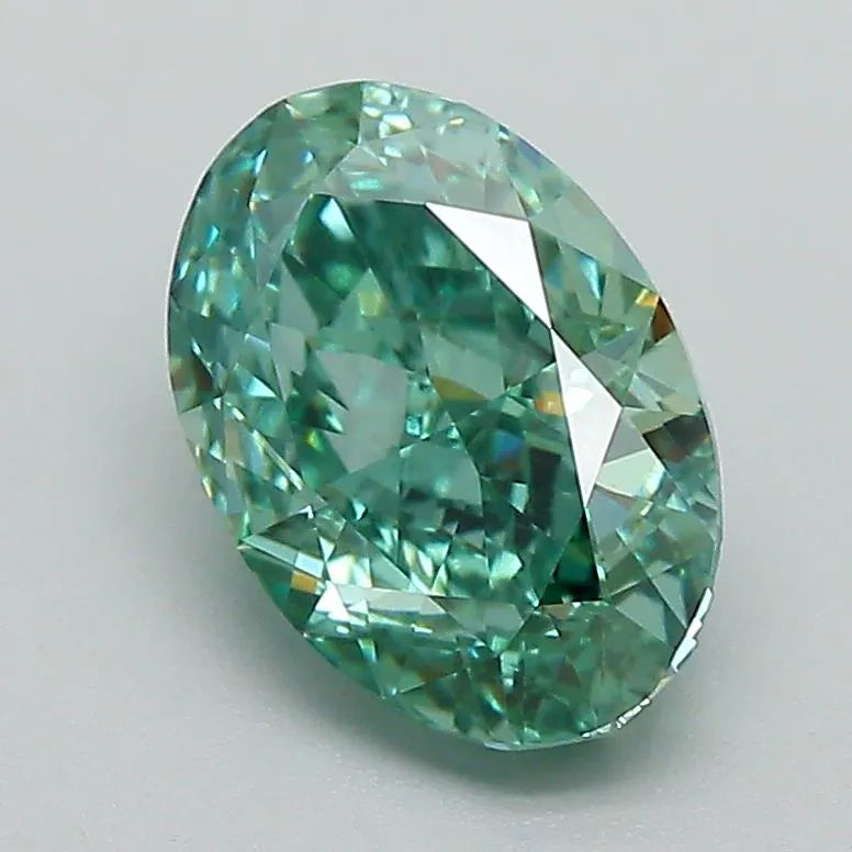 1.92ct Oval Lab Grown Diamond (Colour Fancy Vivid Green, Clarity VVS2, IGI Certified)