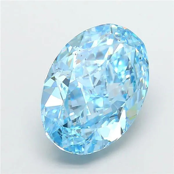5.00ct Oval Lab Grown Diamond (Colour Fancy Vivid Blue, Clarity VS2, IGI Certified)