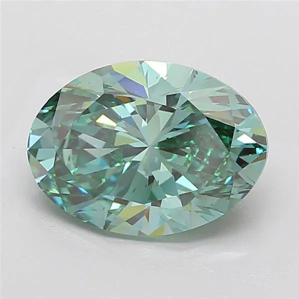 5.00ct Oval Lab Grown Diamond (Colour Fancy Vivid Green, Clarity VS2, IGI Certified)