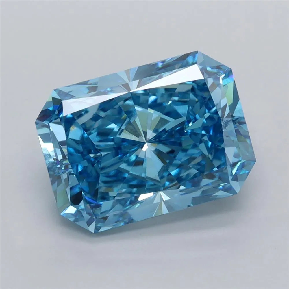 5.00ct Radiant Lab Grown Diamond (Colour Fancy Vivid Blue, Clarity VVS2, IGI Certified)