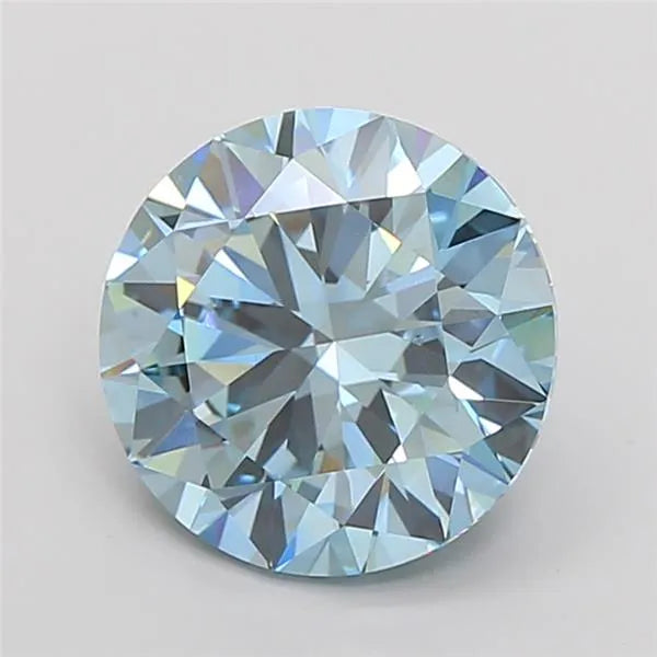 5.00ct Round Lab Grown Diamond (Colour Fancy Intense Blue, Clarity VS1, Cut EX, IGI Certified)