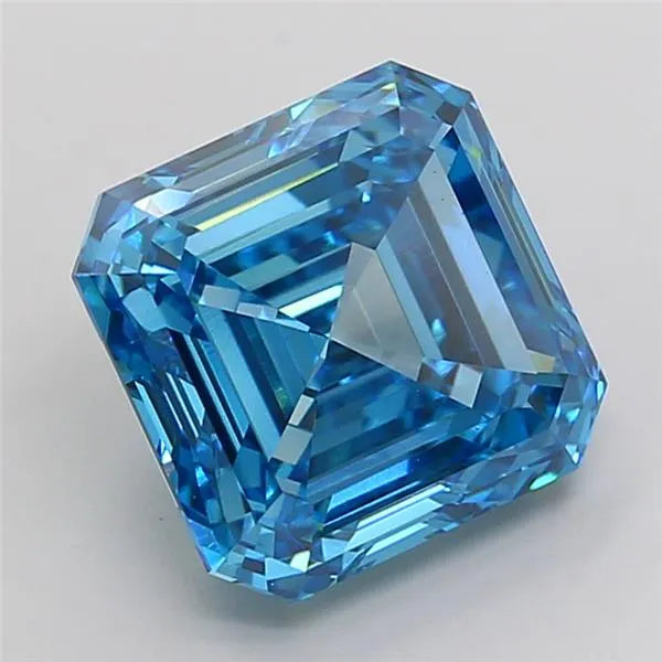 5.01ct Asscher Lab Grown Diamond (Colour Fancy Vivid Blue, Clarity VS1, IGI Certified)