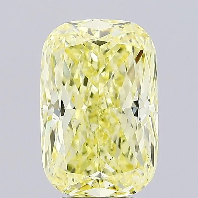 5.01ct Cushion modified Lab Grown Diamond (Colour Fancy Intense Yellow, Clarity VS2, IGI Certified)