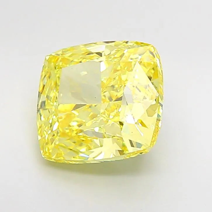 5.01ct Cushion modified Lab Grown Diamond (Colour Fancy Vivid Yellow, Clarity VS1, IGI Certified)