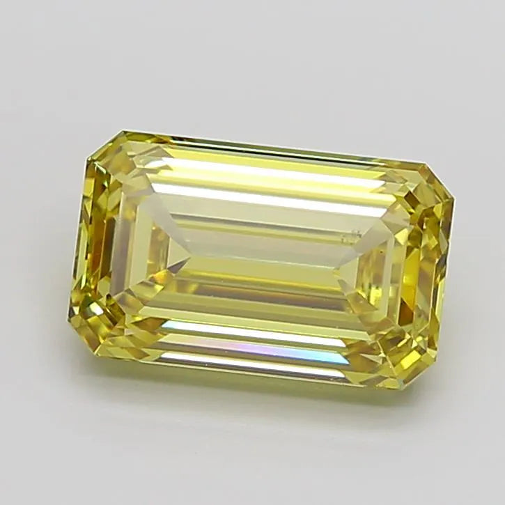 5.01ct Emerald Lab Grown Diamond (Colour Fancy Intense Yellow, Clarity VS1, Cut GD, IGI Certified)
