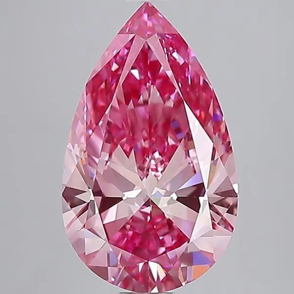 5.01ct Pear Lab Grown Diamond (Colour Fancy Vivid Pink, Clarity VS1, IGI Certified)