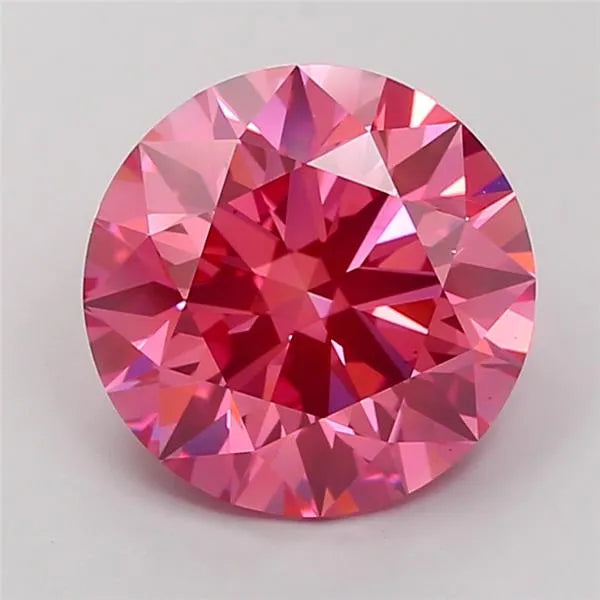 5.01ct Round Lab Grown Diamond (Colour Fancy Vivid Pink, Clarity VS1, Cut ID, IGI Certified)