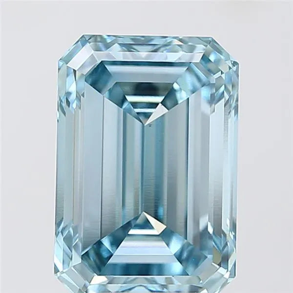 5.02ct Emerald Lab Grown Diamond (Colour Fancy Vivid Blue, Clarity VS1, IGI Certified)