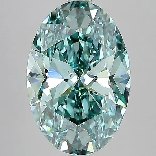 5.02ct Oval Lab Grown Diamond (Colour Fancy Vivid Green, Clarity SI1, IGI Certified)