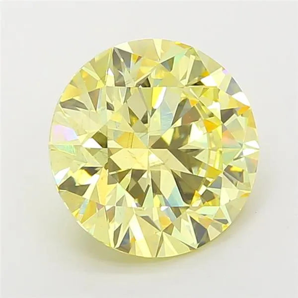 5.02ct Round Lab Grown Diamond (Colour Fancy Intense Yellow, Clarity VS2, Cut ID, IGI Certified)