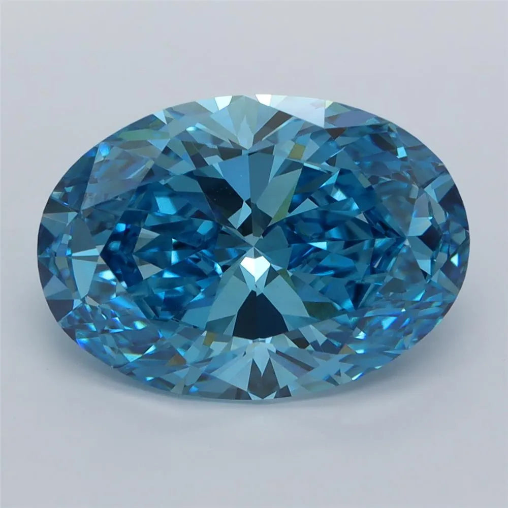5.03ct Oval Lab Grown Diamond (Colour Fancy Vivid Blue, Clarity VVS2, IGI Certified)