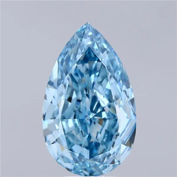 5.03ct Pear Lab Grown Diamond (Colour Fancy Vivid Blue, Clarity VS1, IGI Certified)