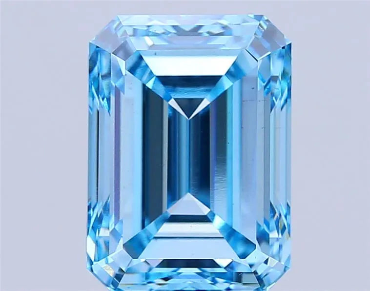 5.04ct Emerald Lab Grown Diamond (Colour Fancy Vivid Blue, Clarity VS2, IGI Certified)
