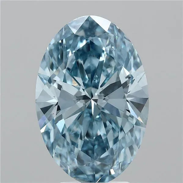 5.04ct Oval Lab Grown Diamond (Colour Fancy Vivid Blue, Clarity VS1, IGI Certified)