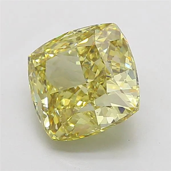 5.05ct Cushion modified Lab Grown Diamond (Colour Fancy Intense Yellow, Clarity VS2, IGI Certified)