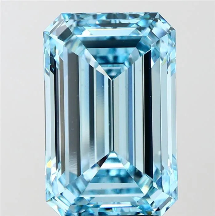 5.05ct Emerald Lab Grown Diamond (Colour Fancy Vivid Blue, Clarity VS1, IGI Certified)